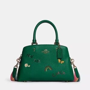 Coach Mini Carryall with Diary Embroidery Green Crossbody Rainbows St. Patrick’s